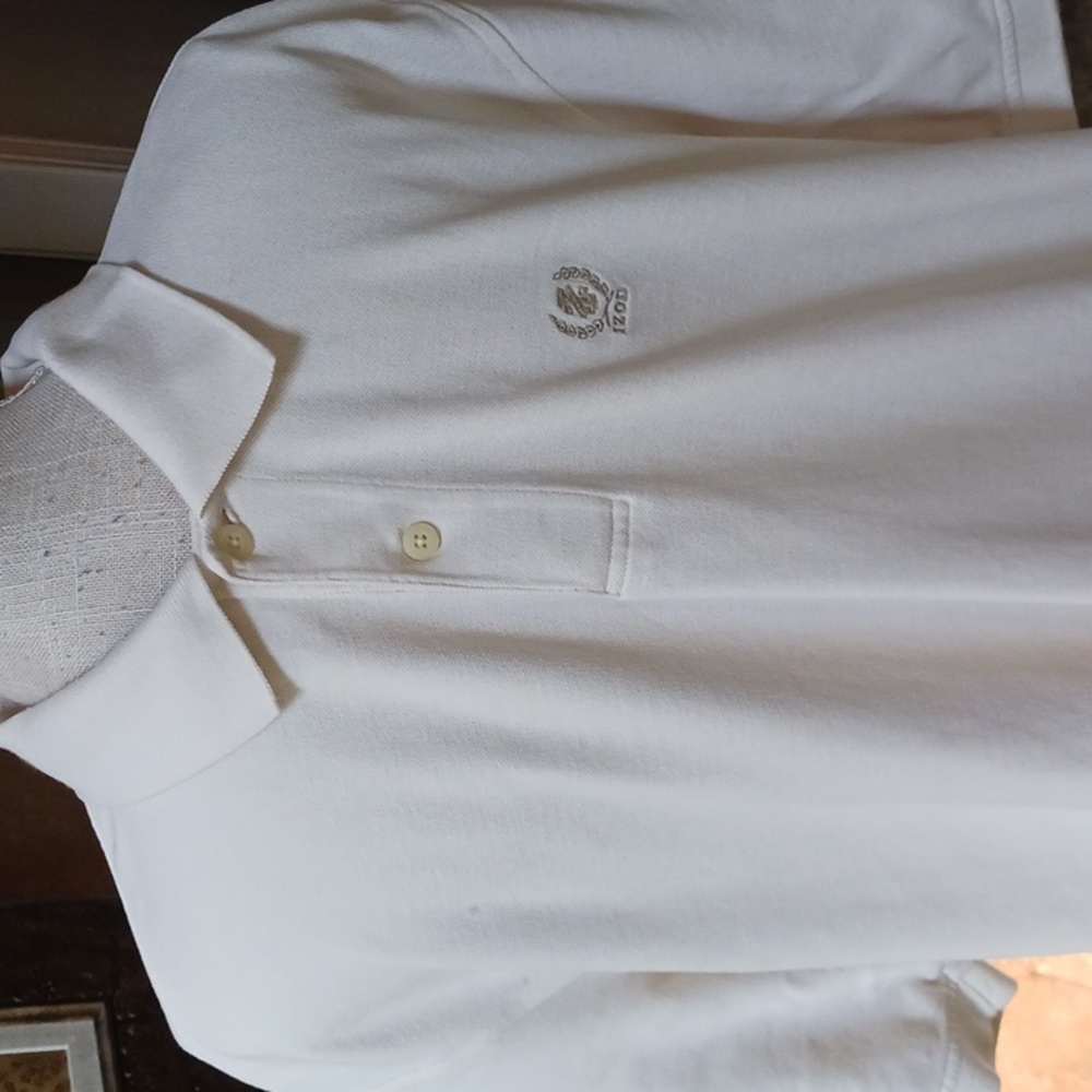 IZOD Silk Wash 100% Cotton Short Sleeve Cream Color Polo Shirt Size XL